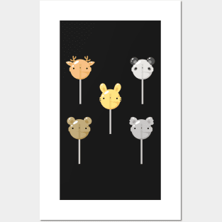 Forest animals lollipop set Posters and Art